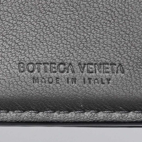 Bottega Veneta Black/Grey Intrecciato Woven Nappa Leather Tri-Fold Small Wallet - Picture 11 of 11